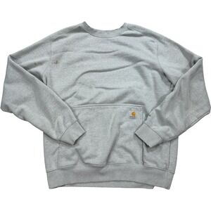 Carhartt Force Sweater Men's Large Gray Relaxed Fit Crewneck Pullover Sweatshirt